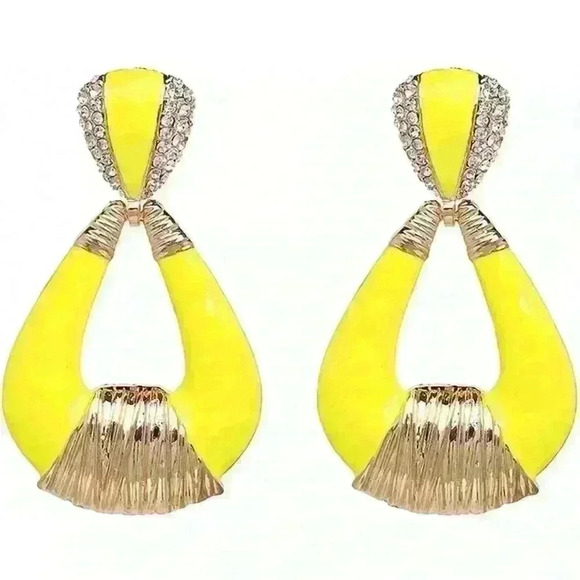 Beautiful yellow and gold earrings - Picture 1 of 2